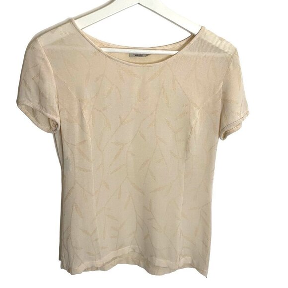 Marella Silk Top Women's Size 4 Made‎ In Italy Designer Neutral Capsule Wardrobe - Picture 1 of 9
